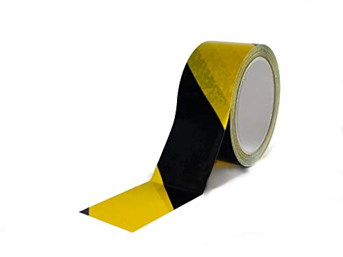 CELLOFIX Cinta adhesiva señalización Amarillo/Negro 48 mm x 132 metros