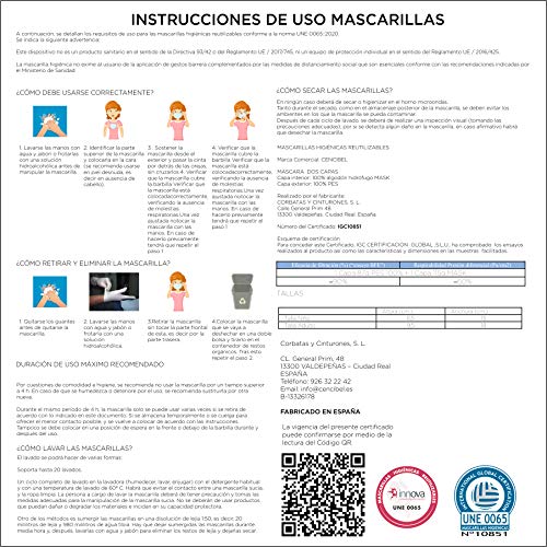 Cencibel Smart Casual Mascarilla Bandera España Pequeña y Gomas Laterales Rojas Cencibel Smart Casual Mascarilla Bandera España Pequeña y Gomas Laterales Rojas