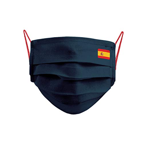 Cencibel Smart Casual Mascarilla Bandera España Pequeña y Gomas Laterales Rojas