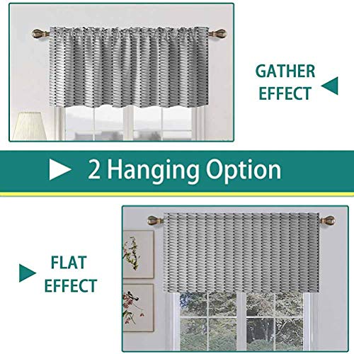 Cenefa de cortina con bloqueo UV, patrón mínimo con formas ovaladas inclinadas, contornos elípticos alargados, juego de 2, 42 x 36 pulgadas para habitación de niños Cenefa de cortina con bloqueo UV, patrón mínimo con formas ovaladas inclinadas, contornos elípticos alargados, juego de 2, 42 x 36 pulgadas para habitación de niños