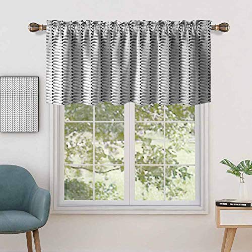 Cenefa de cortina con bloqueo UV, patrón mínimo con formas ovaladas inclinadas, contornos elípticos alargados, juego de 2, 42 x 36 pulgadas para habitación de niños Cenefa de cortina con bloqueo UV, patrón mínimo con formas ovaladas inclinadas, contornos elípticos alargados, juego de 2, 42 x 36 pulgadas para habitación de niños
