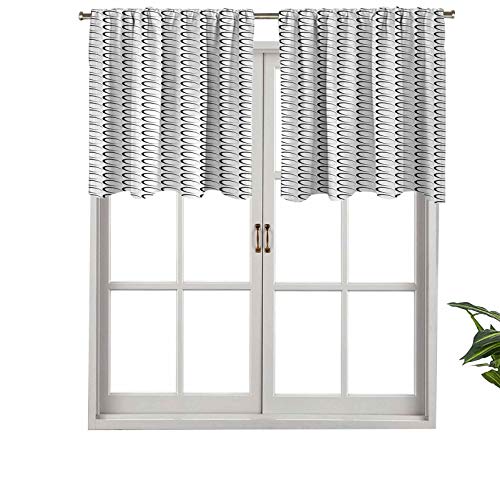 Cenefa de cortina con bloqueo UV, patrón mínimo con formas ovaladas inclinadas, contornos elípticos alargados, juego de 2, 42 x 36 pulgadas para habitación de niños Cenefa de cortina con bloqueo UV, patrón mínimo con formas ovaladas inclinadas, contornos elípticos alargados, juego de 2, 42 x 36 pulgadas para habitación de niños