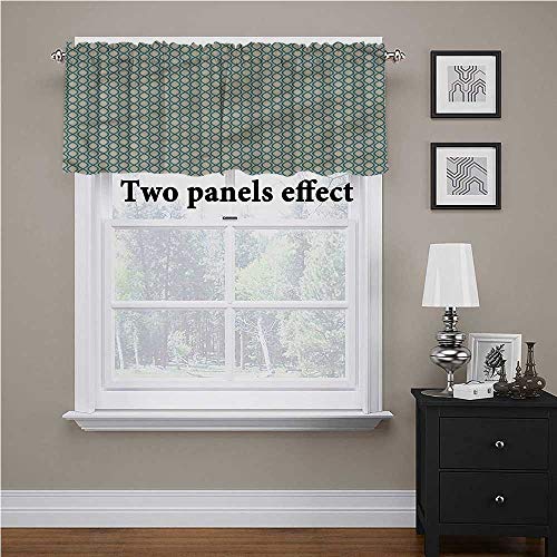 Cenefa de ventana abstracta, líneas elípticas verticales aisladas, ideal para el baño y el presupuesto, 54 x 18 pulgadas Cenefa de ventana abstracta, líneas elípticas verticales aisladas, ideal para el baño y el presupuesto, 54 x 18 pulgadas