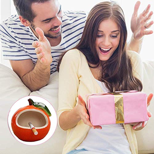 Cenicero portátil Cenicero Cerámica de Frutas Linda Modelo para la decoración de la Barra del Dormitorio del hogar Regalo de Lujo (Naranja) WTZ012 Cenicero portátil Cenicero Cerámica de Frutas Linda Modelo para la decoración de la Barra del Dormitorio del hogar Regalo de Lujo (Naranja) WTZ012