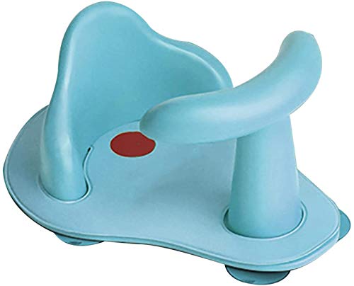 CENT Silla de Baño para Bebé Portátil Cierre de Seguridad Sillita de Ducha Antideslizante Asiento de Bañera con Respaldo Ventosas Anillo de Baño para Bebés Pequeños (Azul)