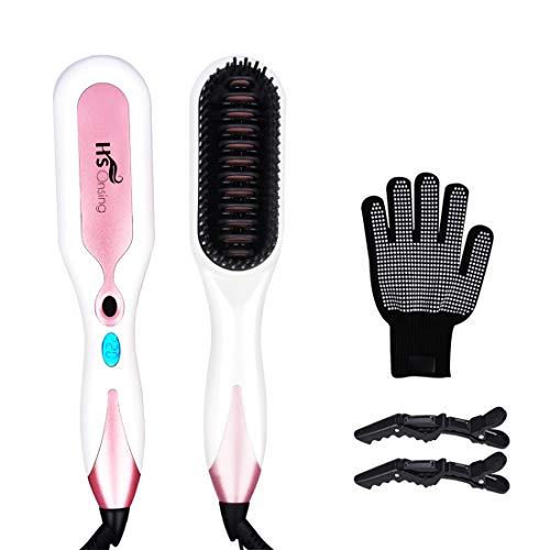 Cepillo Alisador,Cepillo Plancha Antiestático,Cerámico Peine Electrico Anti-escaldadura- Con LCD Pantalla- PTC Calentador Rápido (Para el Cabello Grueso/Delgado/Fino/Ondulado/Rizado) Cepillo Alisador,Cepillo Plancha Antiestático,Cerámico Peine Electrico Anti-escaldadura- Con LCD Pantalla- PTC Calentador Rápido (Para el Cabello Grueso/Delgado/Fino/Ondulado/Rizado)