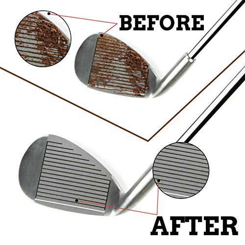 Cepillo Limpiar Palos de Golf y Hoyuelos por K&V Golf - Cepillo de Dos Lados Nailon y Acero con Punta para Limpiar la Cara del palo y los Hoyuelos - Clip (Mosquetón) Para Colgar Fácilmente de la Bolsa (Rojo) Cepillo Limpiar Palos de Golf y Hoyuelos por K&V Golf - Cepillo de Dos Lados Nailon y Acero con Punta para Limpiar la Cara del palo y los Hoyuelos - Clip (Mosquetón) Para Colgar Fácilmente de la Bolsa (Rojo)