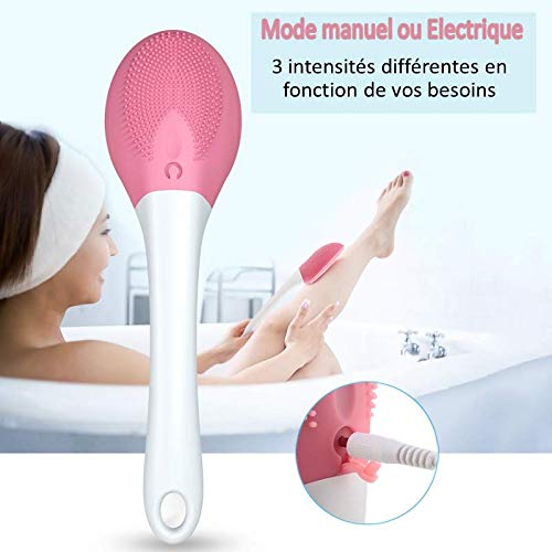 Cepillo para la ducha y el baño de masaje, de silicona, exfoliante para piel suave y limpia, relaxación y mejor circulación, resistente al agua IPX7 Art Tech Lab