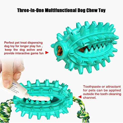 Cepillos de Dientes para Perros, Juguetes para limpiar los Dientes de los Perros, el Caucho Resistente a las Mordeduras y el hilo de Algodón Natural Promueven la salud bucal y Mantienen la Frescura