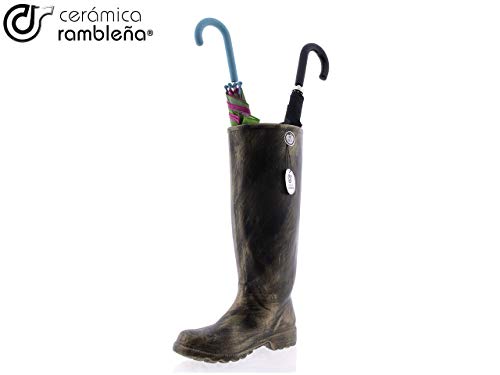 CERÁMICA RAMBLEÑA | Paragüero Amazon | Paragüero Original | Paragüero cerámica | Paragüero Bota Decorado Dorado Envejecido Modelo 05 | 30x14x46 cm CERÁMICA RAMBLEÑA | Paragüero Amazon | Paragüero Original | Paragüero cerámica | Paragüero Bota Decorado Dorado Envejecido Modelo 05 | 30x14x46 cm