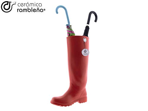 CERÁMICA RAMBLEÑA | Paragüero Amazon | Paragüero Original | Paragüero cerámica | Paragüero Bota Decorado Rojo Modelo 03 | 30x14x46 cm CERÁMICA RAMBLEÑA | Paragüero Amazon | Paragüero Original | Paragüero cerámica | Paragüero Bota Decorado Rojo Modelo 03 | 30x14x46 cm