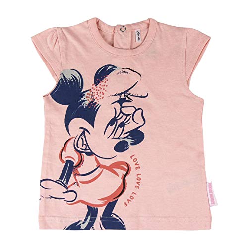 Cerdá Conjunto Bebe Niña Verano de Minnie Mouse Disney - 3 Meses - Camiseta + Pantalon de Algodon Juego Cortos, Rosa, Bebé-Niñas