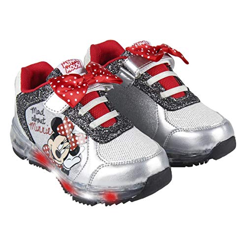 CERDÁ LIFE'S LITTLE MOMENTS Cerdá-Zapatilla con Luces Minnie Mouse de Color Plateado, Niñas, 28 EU