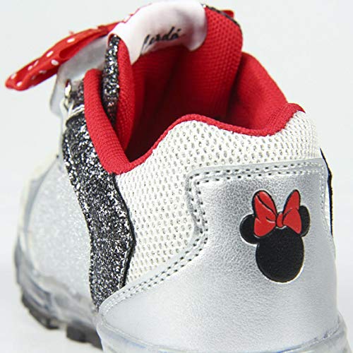 CERDÁ LIFE'S LITTLE MOMENTS Cerdá-Zapatilla con Luces Minnie Mouse de Color Plateado, Niñas, 28 EU