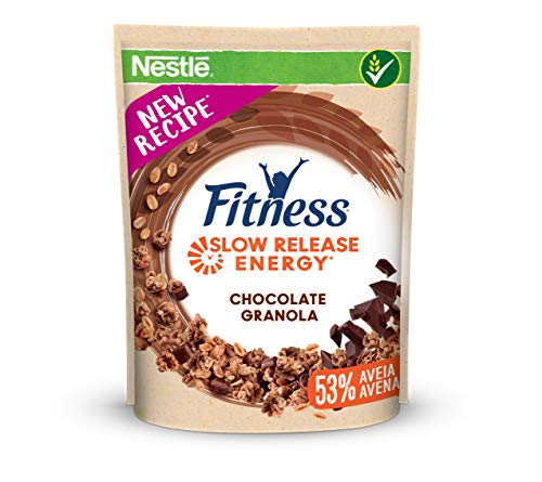 Cereales Nestlé Fitness granola con chocolate - Copos de avena integral y trigo con pepitas de chocolate - 7 paquetes de 300 g
