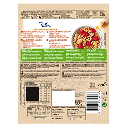 Cereales NESTLÉ Fitness granola - Copos de avena integral y trigo con miel - Paquete de 300g Cereales NESTLÉ Fitness granola - Copos de avena integral y trigo con miel - Paquete de 300g