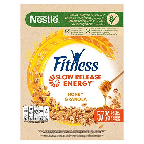 Cereales NESTLÉ Fitness granola - Copos de avena integral y trigo con miel - Paquete de 300g