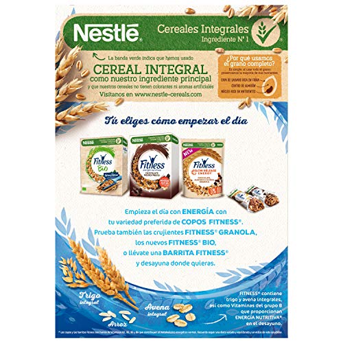 Cereales NESTLÉ Fitness Original - Copos de trigo integral, arroz y avena integral tostados - Paquete de cereales de 450g