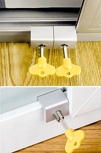 Cerradura de seguridad para ventana corredera ajustable, marco de puerta con cerradura de aleación de aluminio, con cerradura de seguridad y llaves (Plata) Cerradura de seguridad para ventana corredera ajustable, marco de puerta con cerradura de aleación de aluminio, con cerradura de seguridad y llaves (Plata)
