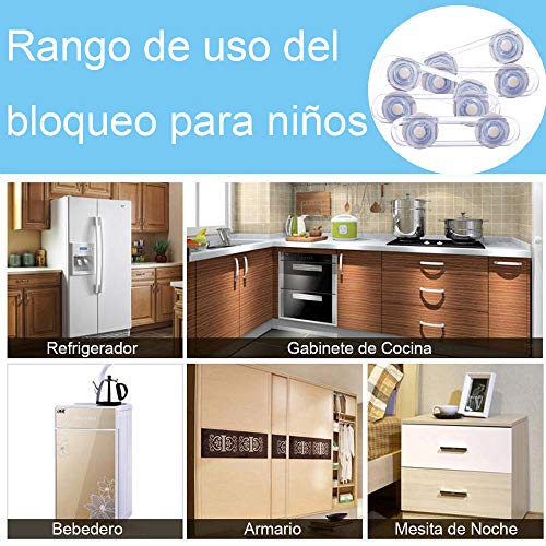 Cerraduras de Seguridad para Niños, Bloqueo de Seguridad Bebés, Cierres para Armarios, WC, Cocinas, Puertas y Ventanas, Nevera, 6 Pieza, Transparente Cerraduras de Seguridad para Niños, Bloqueo de Seguridad Bebés, Cierres para Armarios, WC, Cocinas, Puertas y Ventanas, Nevera, 6 Pieza, Transparente