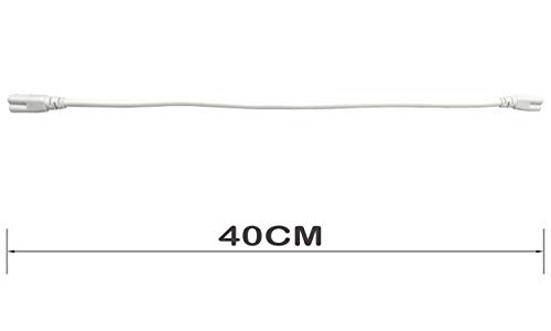 CERRXIAN T5 T8 - Cable de conexión para lámpara LED, luces de techo, luz de día, cable de tubo integrado, cable enlazable para tubo LED, soporte de lámpara con cables (2 unidades) (40 cm)