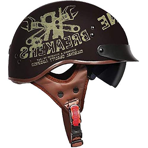 Certificación Adultos Sombrero Del Niño De La Motocicleta Medio Casco Retro Casco Adulto Motocicleta Harley Medio Casco Punto Dominante Estilo De Bicicletas Vespa Medio Casco M, L, XL, XXL,Style 7,XL