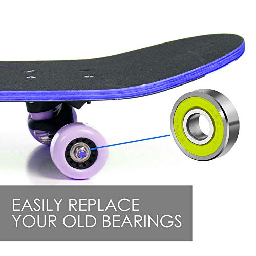 CESFONJER Rodamiento de Bolas de 10 Unidades 608RS ABEC 9 – 608 2RS Doble de Goma Sellada en Miniatura para Patinaje, Patines en Línea, Scooters (8 mm x 22 mm x 7 mm) CESFONJER Rodamiento de Bolas de 10 Unidades 608RS ABEC 9 – 608 2RS Doble de Goma Sellada en Miniatura para Patinaje, Patines en Línea, Scooters (8 mm x 22 mm x 7 mm)