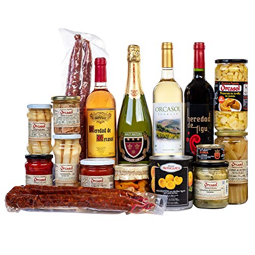 Cesta Navidad de regalo Lote Riojano gourmet / Cestas de Navidad para regalar / Lotes originales de La Rioja de productos gourmet vino tinto Rioja verdejo conservas cava embutidos