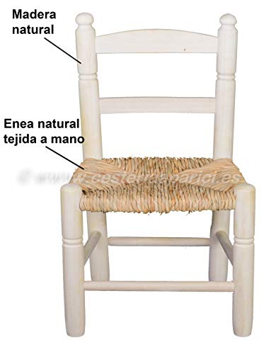 Cesteria Aparici Silla Infantil Acabado Madera Natural. Asiento de 30x30 cm y 24cm de Alto. Respaldo de 50cm. Cesteria Aparici Silla Infantil Acabado Madera Natural. Asiento de 30x30 cm y 24cm de Alto. Respaldo de 50cm.