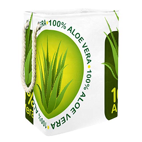 Cesto grande para la colada, impermeable, con asa para dormitorio, cuarto de lavado, baño, aloe vera, color verde