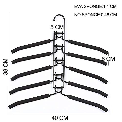 CETECK Perchas para la Ropa - 5 en 1 Armario Antideslizante de múltiples Capas Ropa Rack Ropa de Ahorro de Espacio de Metal Ropa para Adultos Rack (Negro) CETECK Perchas para la Ropa - 5 en 1 Armario Antideslizante de múltiples Capas Ropa Rack Ropa de Ahorro de Espacio de Metal Ropa para Adultos Rack (Negro)
