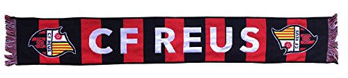 CF Reus Bufreu Bufanda Telar, Negro/Rojo, 140 x 20 cm