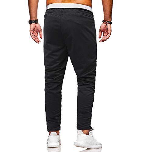 CFWL OtoñO E Invierno Moda Hombre Contraste Color Costura Cremallera Cremallera Casual Viga Pantalones Mujer Pantalones Boxeo Pantalones Bombachos Pantalones Bombachos