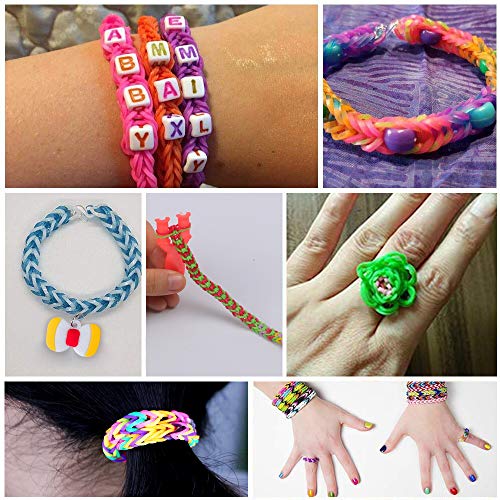 CGBOOM 6800 Bandas de Goma para Hacer Pulseras, Pulseras Gomas Niños, 22 Colores, DIY Cintas de Telar Kit de Pulseras con Bandas de Telar Pulsera Collar Herramienta de Tejer Juguetes de DIY