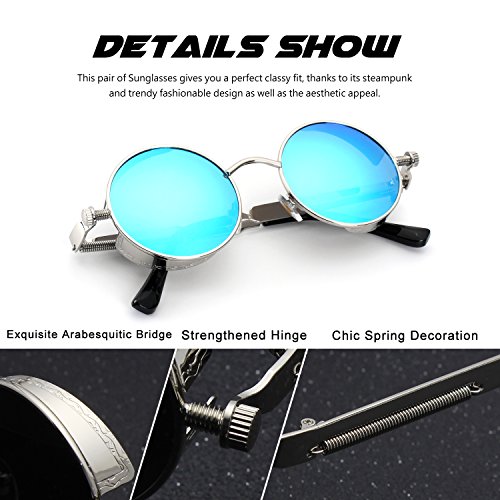 CGID E72 Steampunk estilo retro inspirado círculo metálico redondo gafas de sol polarizadas para hombres CGID E72 Steampunk estilo retro inspirado círculo metálico redondo gafas de sol polarizadas para hombres