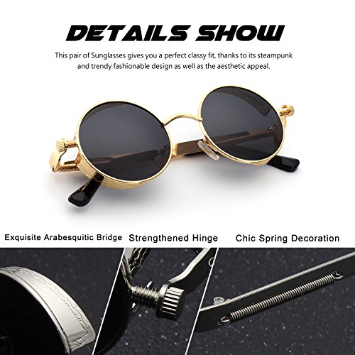 CGID E72 Steampunk estilo retro inspirado círculo metálico redondo gafas de sol polarizadas para hombres CGID E72 Steampunk estilo retro inspirado círculo metálico redondo gafas de sol polarizadas para hombres