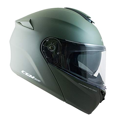 CGM Casco Modular abatible P/J 508A Berlino, Verde Mate, M (57-58 cm) CGM Casco Modular abatible P/J 508A Berlino, Verde Mate, M (57-58 cm)