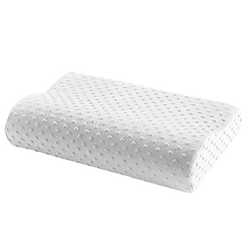 CGS2 Espuma de memoria almohada for dormir Ortopédica masaje almohada for dormir almohadas de la cama cuello alivio del dolor cervical de bambú Suministros perezosos ( Color : White , Size : 50x30cm )