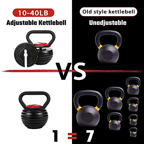 CHAIJY Juego De Pesas Ajustables Kettlebell con Mango De 40 LB - Juego De Pesas Kettle Bells-Materiales EcolóGicos-Ejercicio De Entrenamiento De Fuerza Gran Asistente,Golden