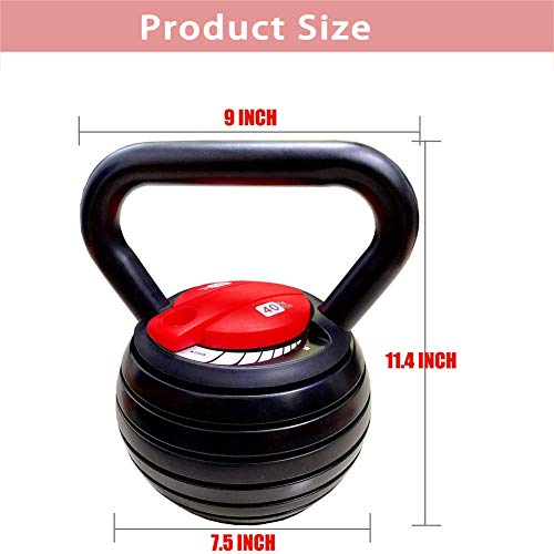 CHAIJY Kettlebell 40lb para Entrenamiento De Fuerza Ejercicio-Kettlebell Ajustable Juegos De Pesas-Materiales EcolóGicos-Gran Asistente para El Ejercicio De La Oficina En Casa,Golden