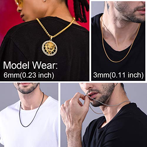 ChainsHouse Negro Collar Caja Cadena para Mujer Hombre, 3mm Ancho 51cm Largo Acero Inoxidable galvanizado en Pistola Negro, Regalo en Navidad Año Nuevo ChainsHouse Negro Collar Caja Cadena para Mujer Hombre, 3mm Ancho 51cm Largo Acero Inoxidable galvanizado en Pistola Negro, Regalo en Navidad Año Nuevo