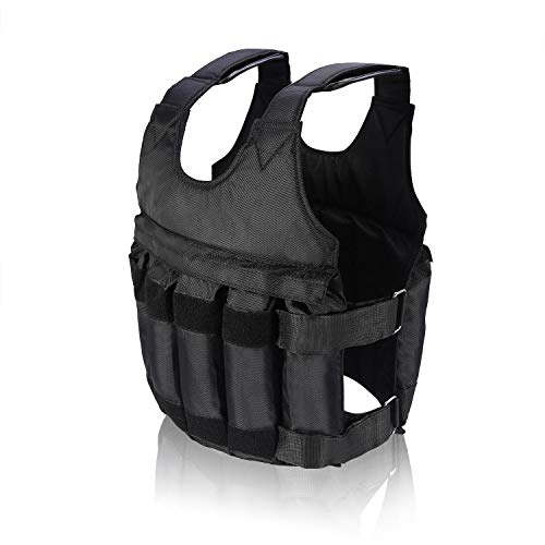 Chaleco Cargado, 50 KG Carga máxima de Nylon Durable Múltiples Bolsas de Entrenamiento de Entrenamiento para el Ejercicio de Boxeo Entrenamiento Fitness