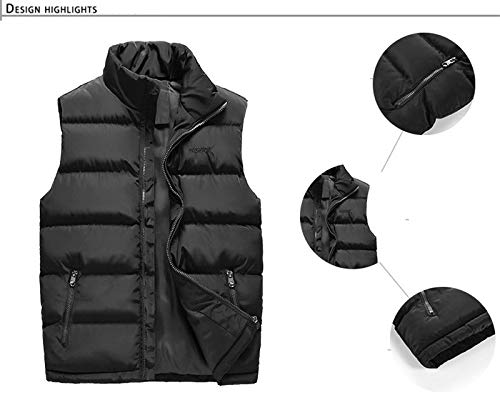 Chaleco De Plumón Hombre,Winter Body Warmer Down Jacket Chaleco Sin Mangas Informal Verde Militar Moda Acolchada Outwear Puffer Gilet Chaleco De Talla Grande Para Deportes Al Aire Libre Running Wal