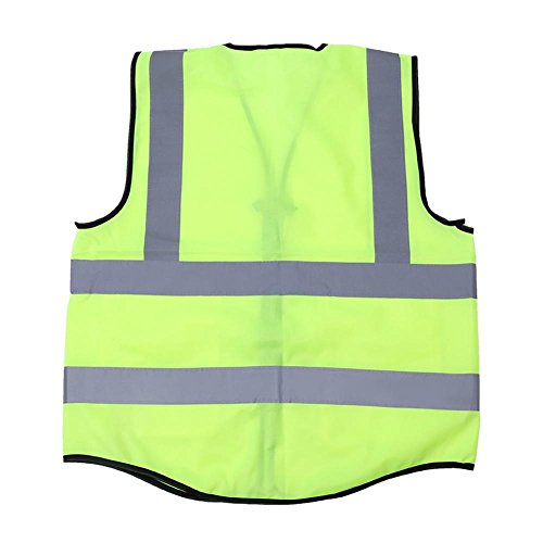 Chaleco de seguridad visibilidad de alta, walfront – Chaqueta reflectante frontal de cremallera Malla Transpirable con 2 bolsillos Unisex