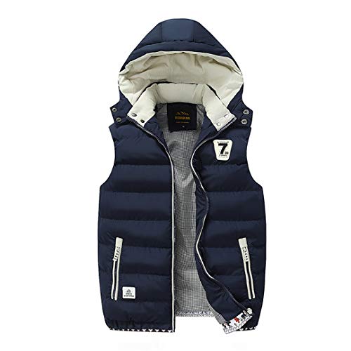 Chaleco para Hombre Chaleco sin Mangas Chaqueta sin Mangas Abrigos cálidos Sombrero Desmontable Tallas Grandes Red 5XL Chaleco para Hombre Chaleco sin Mangas Chaqueta sin Mangas Abrigos cálidos Sombrero Desmontable Tallas Grandes Red 5XL