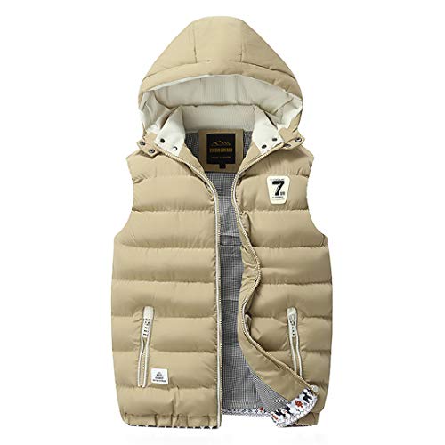 Chaleco para Hombre Chaleco sin Mangas Chaqueta sin Mangas Abrigos cálidos Sombrero Desmontable Tallas Grandes Red 5XL Chaleco para Hombre Chaleco sin Mangas Chaqueta sin Mangas Abrigos cálidos Sombrero Desmontable Tallas Grandes Red 5XL