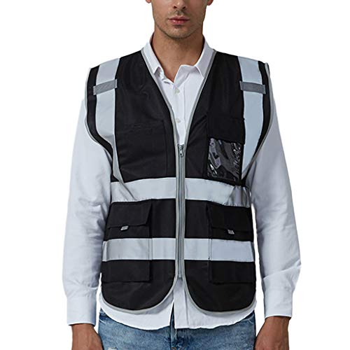Chaleco Reflectante Hombre Mujer Chalecos Moto Coche Bicicleta Alta Visibilidad Ropa de Trabajo Tops de Seguridad Nocturno Chaqueta sin Mangas Unisex Yvelands(Negro,M) Chaleco Reflectante Hombre Mujer Chalecos Moto Coche Bicicleta Alta Visibilidad Ropa de Trabajo Tops de Seguridad Nocturno Chaqueta sin Mangas Unisex Yvelands(Negro,M)