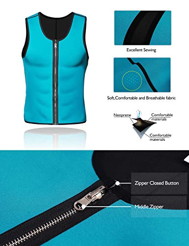 Chaleco Sauna Hombre NOVECASA Compresion de Neopreno Chaleco Modelador Camiseta Reductora para Adelgazante Sudoración Musculación con Cremallera (S, Chaleco Azul) Chaleco Sauna Hombre NOVECASA Compresion de Neopreno Chaleco Modelador Camiseta Reductora para Adelgazante Sudoración Musculación con Cremallera (S, Chaleco Azul)