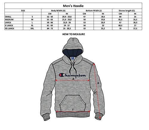 Champion Hombre - Sudadera con Capucha Classic Logo - Azul, S Champion Hombre - Sudadera con Capucha Classic Logo - Azul, S