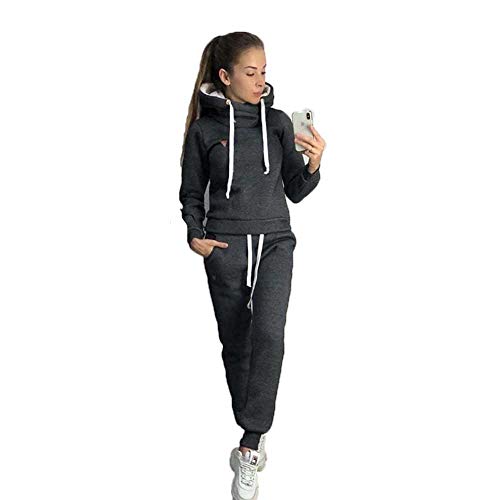 Chandal Conjunto para Mujer Invierno Otoño Casual Conjuntos Deportivos, Moda Manga Larga Pullover con Cordón Sudadera Tops + Pantalones Largo 2pcs Tallas Grandes Chandal Conjunto para Mujer Invierno Otoño Casual Conjuntos Deportivos, Moda Manga Larga Pullover con Cordón Sudadera Tops + Pantalones Largo 2pcs Tallas Grandes